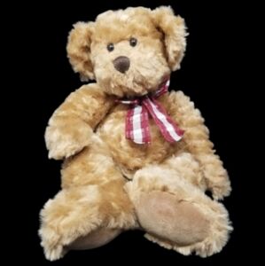 RUSS TEDDY BEAR "ELLINGTON" RED AND WHITE BOW